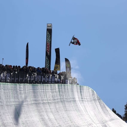 Yuto Totsuka of Team of Team Japan on his way to winning the men’s snowboard superpipe. Photo: AFP