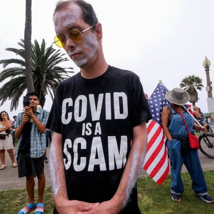 Anti-vaccination protesters in Santa Monica, California. File photo: AFP