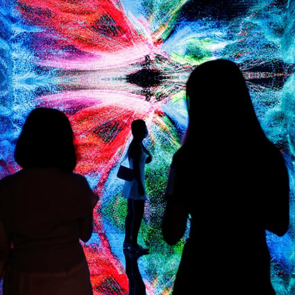 An immersive art installation titled Machine Hallucinations - Space: Metaverse, by media artist Refik Anadol, which was converted into NFTs and auctioned online by Sotheby’s. Photo: Reuters