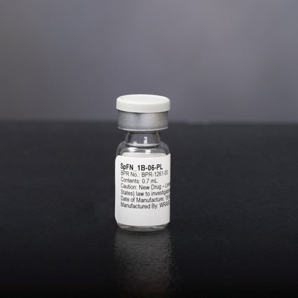 A vial of spike ferritin nanoparticle (SpFN), WRAIR’s Covid-19 vaccine. Photo: US Army