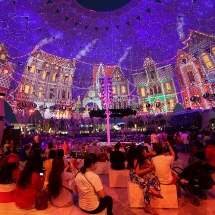 A Dubai Expo Christmas tree lighting ceremony in the United Arab Emirates. Photo: Reuters