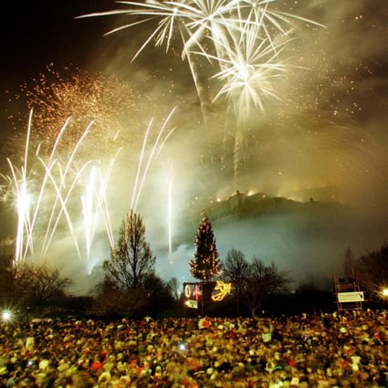Edinburgh’s world-famous New Year’s Eve fireworks and street party have been cancelled this year over coronavirus fears. Photo: AP 