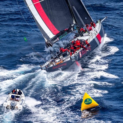 Sun Hung Kai Scallywag, representing Hong Kong, competing in the Sydney to Hobart race. Photo: AFP/Rolex