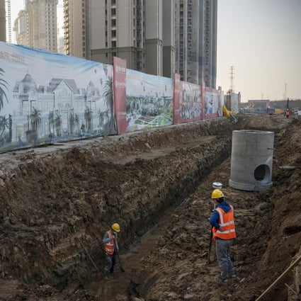 A China Evergrande site in Wuhan on December 22, 2021. Work has resumed at about 92 per cent of the developer’s projects, 40 percentage points higher than September, the firm says. Photo: Bloomberg