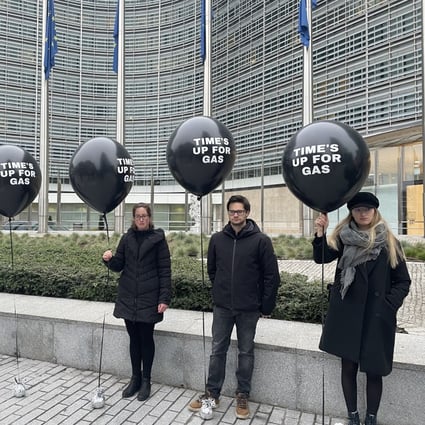 Members of the NGO Friends of the Earth Europe striving to end the use of gas and other fossil fuels by 2030 protested in front of the European Union headquarters in Brussels on December 14. The EU provided €52 billion worth of fossil fuel subsidies just in 2020. Photo: dpa
