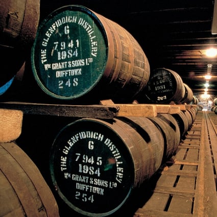 Glenfiddich whisky barrels in warehouse. Photo: Glenfiddich
