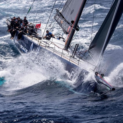 Black Jack takes line honours in the 2021 Sydney to Hobart yacht race. Photo: AFP