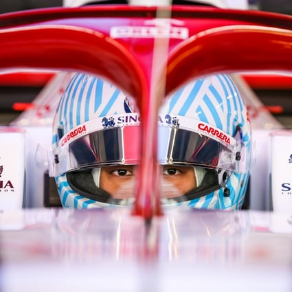 Zhou Guanyu during post season testing for Alfa Romeo Racing Orlen at the Yas Marina Circuit in Abu Dhabi: Photo: F1/DPPI