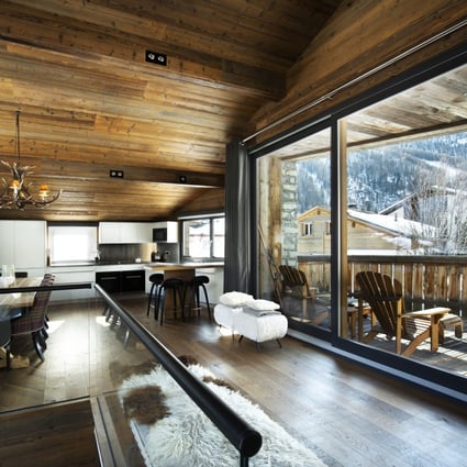 This luxury chalet in the village of Saas Fee in the Swiss Alps has five bedrooms, sleeping up to 13 people. Photo: Savills