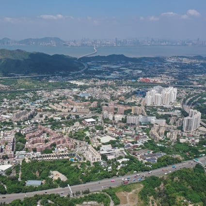 Hong Kong’s Yuen Long district, with Shenzhen bay in the background. Applications for the city’s largest transitional housing project in the area, a joint venture between Henderson Land Development and Pok Oi Hospital, opened in October. Photo: Winson Wong