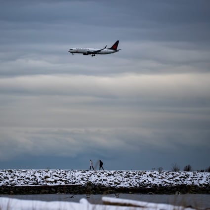 Passengers said police ‘swarmed’ the Air Canada flight from Calgary responding to reports of a disturbance by Russian and Czech hockey players. Photo: Darryl Dyck/The Canadian Press via ZUMA/dpa