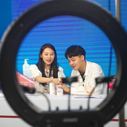 Live-streamers promote products online at the 2nd China-Central and Eastern European Countries (CEEC) Expo in Ningbo, Zhejiang province, on June 9, 2021. Live-streaming e-commerce has become an increasingly popular way to shop during the pandemic, but the sale of financial services has caught the attention of regulators. Photo: Xinhua