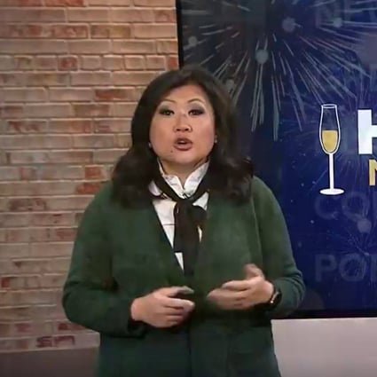Michelle Li during the segment that prompted a view’s complaint. Photo: KSDK-TV