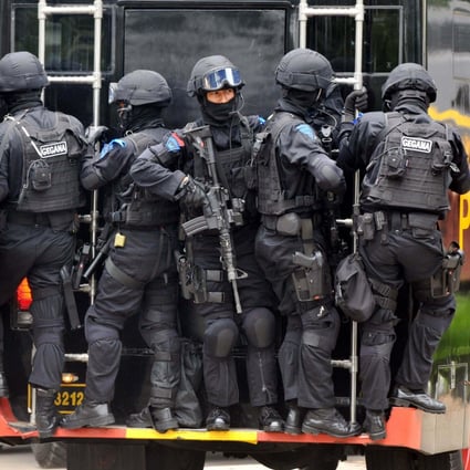 An Indonesian anti-terror squad at a counter-terrorism drill in Jakarta. File photo: AFP 