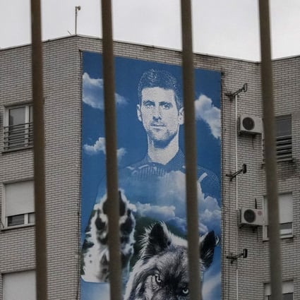 A billboard depicting Serbian tennis player Novak Djokovic on a building in Belgrade, Serbia. Photo: AP
