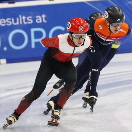 Hong Kong speedskater Sidney Chu at a World Cup event in the Netherlands to qualify for the 2022 Winter Olympic Games. Photo: Martin Holtom   