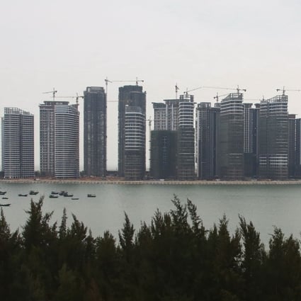 A section of the Evergrande mega-project complexes is seen on Haihua or Ocean Flower island in Danzhou in south China’s Hainan province in November 2019. Photo: AP 