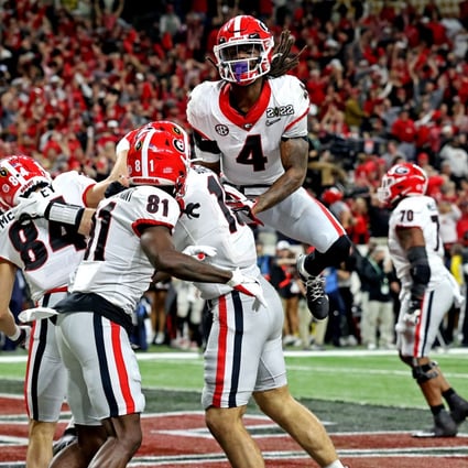 Georgia Bulldogs celebrate their victory over Alabama Crimson Tide in the 2022 CFP national championships. Photo: USA Today Sports