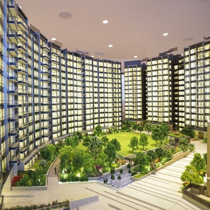 A model of Great Eagle Holdings’ Ontolo residential development in Pak Shek Kok, Tai Po. The project has seen investors buying multiple units. Photo: Tory Ho