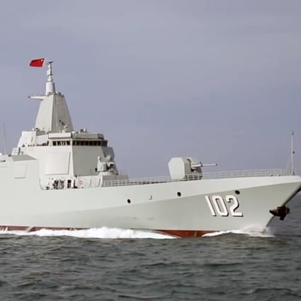 Lhasa, the Chinese navy’s second Type 055 destroyer, has been taking part in drills since the start of 2022. Photo: Weibo