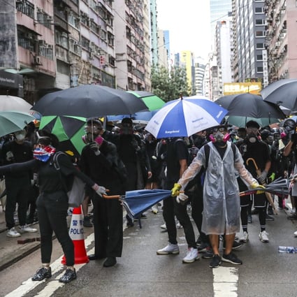 Anti-government protesters during a rally in Wan Chai on October 5, 2019. Photo: Sam Tsang