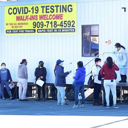 People wait in line for their Covid-19 test in Rosemead, California, on January 5. Photo: AFP