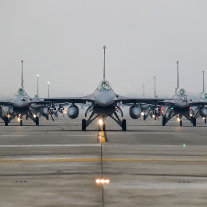 Taiwan’s F-16V jet fighters went into service in November. Photo: DPA