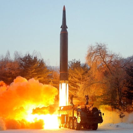A test firing of what North Korean media reported as a hypersonic missile is seen at an undisclosed location on January 5. It was followed less than a week later by another launch. Photo: KCNA via Reuters
