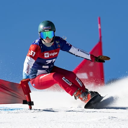 Patrizia Kummer of Switzerland during the Women’s Parallel Slalom qualification at the FIS Snowboard Alpine World Championships on March 2, 2021, in Rogla, Slovenia. Photo: Jurij Kodrun/Getty Images/TNS