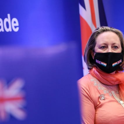 British Secretary of State for International Trade Anne-Marie Trevelyan in New Delhi, India. Photo: Reuters