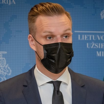 Lithuanian Minister of Foreign Affairs Gabrielius Landsbergis is feeling political heat as opposition rises to  Vilnius policies toward China and Taiwan. Photo: Lithuanian Foreign Ministry via EPA-EFE