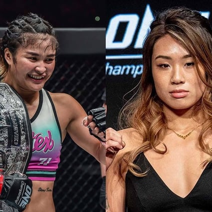 Stamp Fairtex (left) will challenge ONE atomweight champ Angela Lee at ONE: X on March 26. Photos: ONE Championship