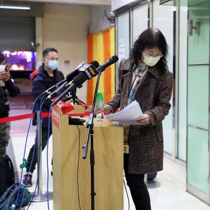 Susan So Suk-yin, the director of Hong Kong Society for the Protection of Children, met the media after police arrested several employees over child abuse. Photo: Edmond So