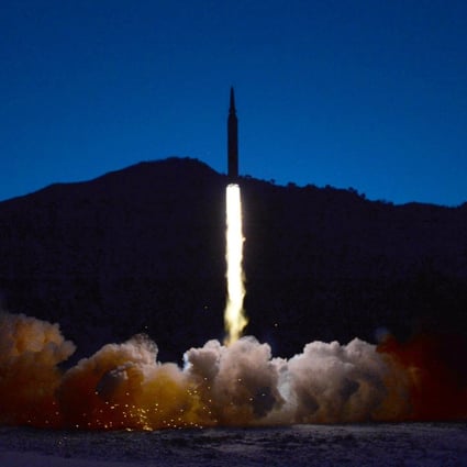 The launch on Tuesday was North Korea’s second test of a hypersonic glider in less than a week. Photo: KCNA via AFP
