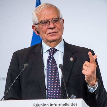 High Representative of the European Union for Foreign Affairs and Security Policy Josep Borrell after an informal conference of EU foreign ministers in Brest, France, on Friday. Photo: EPA-EFE