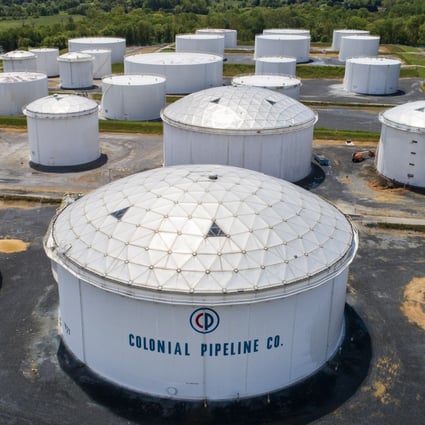 Fuel tanks are seen at a Colonial Pipeline breakout station in Woodbine, Maryland, in May. Photo: EPA-EFE