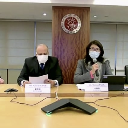 The Law Society hold a zoom press conference on the closed Wong, Fung & Co. law firm. Photo: RTHK