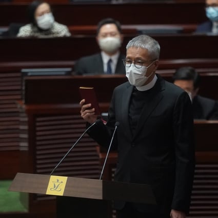 Newly elected legislator Peter Koon attends an oath-taking ceremony ar the Legislative Council earlier this month. Photo: Sam Tsang