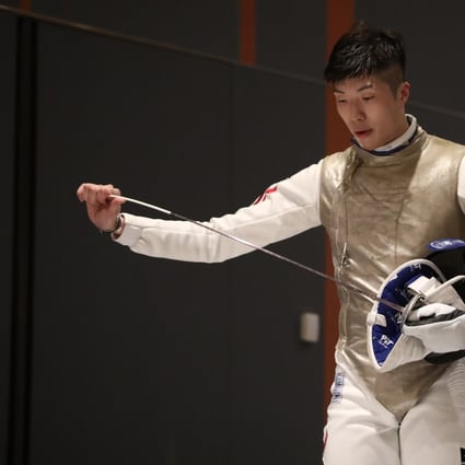 Winner of the Men’s Foil division, Edgar Cheung Ka-log, during the Challenge Cup Championships. Photo: Jonathan Wong