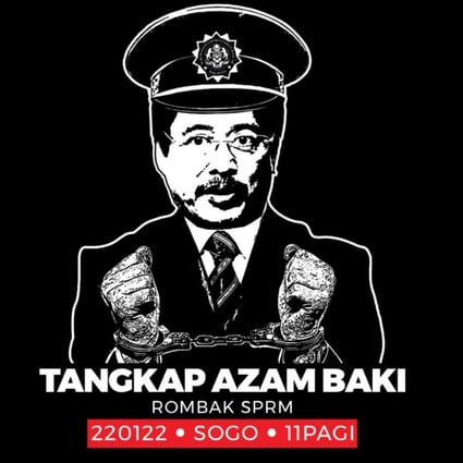 A poster for a protest planned against Malaysia’s anti-corruption chief. Photo: Internet