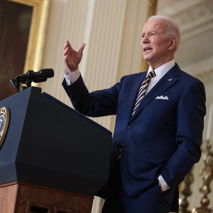 US President Joe Biden speaks during a press conference in the East Room of the White House on Wednesday. Photo: EPA-EFE