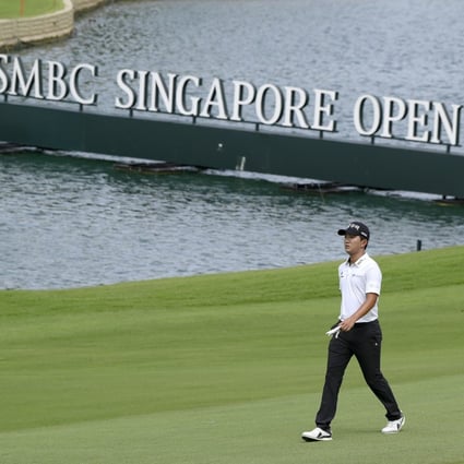 Taehoon Ok walks down a fairway at The SMBC Singapore Open. Photo: Paul Lakatos/SMBC Singapore Open