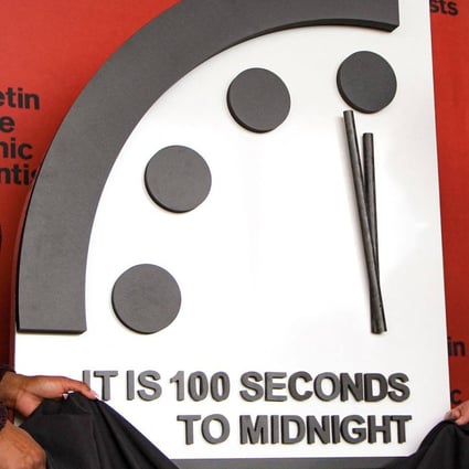 The Doomsday Clock is unveiled in Washington on Thursday. Photo: The Hastings Group via AFP