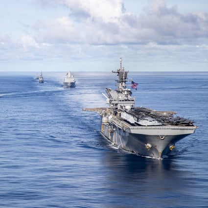 American, Australian and Japanese ships take part in a joint exercise in the Indo-Pacific region. Photo: Handout