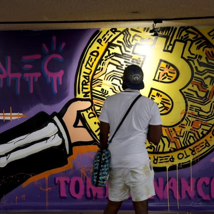 A mural is painted on a wall during the North American Bitcoin Conference on January 19, 2022 in Miami, Florida. Photo: AFP
