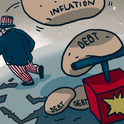 Mounting US debt and record inflation levels have some analysts warning of a potential crisis in which “the US dollar’s hegemony will go bust” and affect the global monetary system. Illustration: Perry Tse