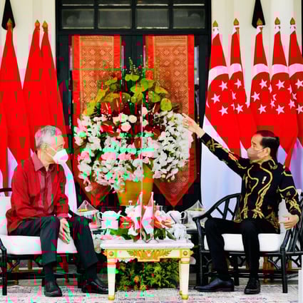 Singapore Prime Minister Lee Hsien Loong and Indonesia’s President Joko Widodo at their leaders’ retreat on Bintan island. Photo: AFP