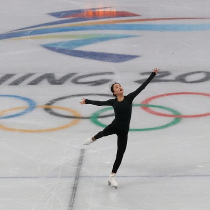 China’s 19-year-old Zhu Yi skates during a training session in Beijing. Photo: Reuters