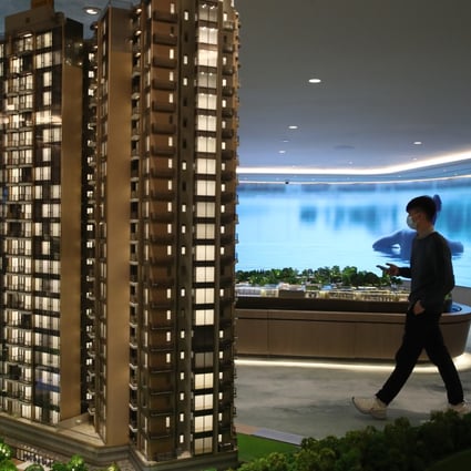 A model of Koko Hills apartments in Kwun Tong at Wheelock Properties’ sales office in Tsim Sha Tsui on 29 January 2022. Photo: Edmond So
