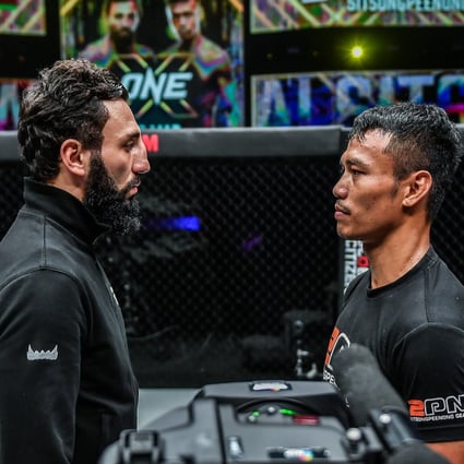 ONE featherweight kick-boxing grand prix finalists Chingiz Allazov (left) and Sitthichai square off after victories at ONE: Only the Brave in Singapore. Photos: ONE Championship